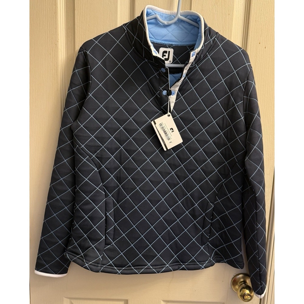 Footjoy FJ Womens Quilted Midlayer Golf 1/4 Snap long sleeve pullover Medium NWT